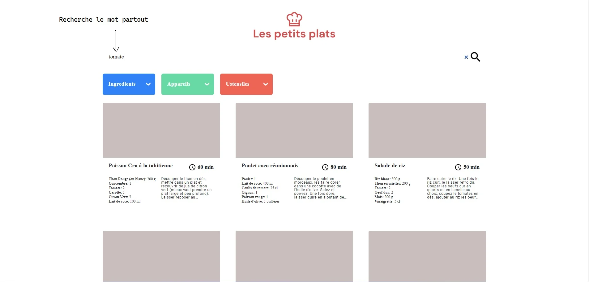 Développez un algorithme de recherche en JavaScript