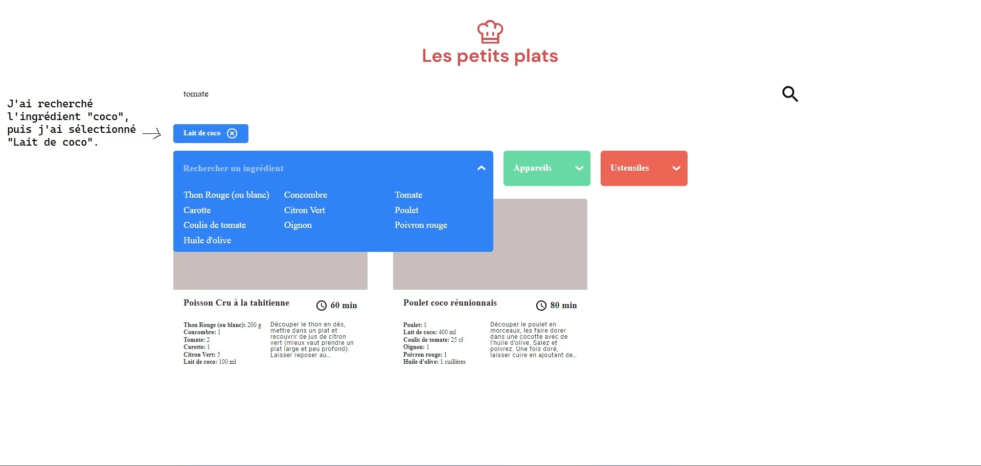 Développez un algorithme de recherche en JavaScript